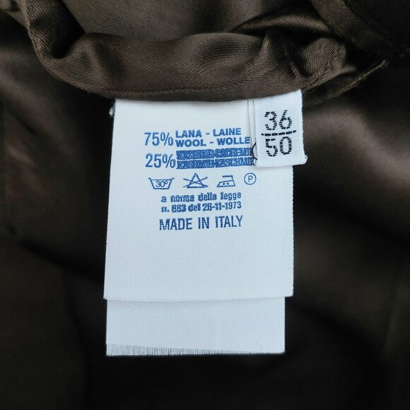 Versus Versace Vintage Olive Green Brown Wool Cashmere Blazer Jacket Siz… - Picture 9 of 9